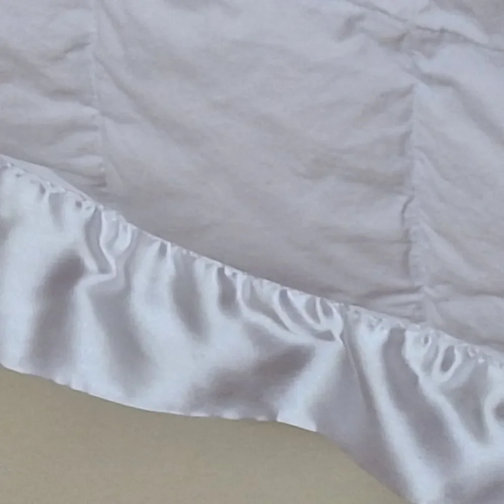 Charter Club White Cotton Lightweight Box 75% Down Fill Satin Trim Queen Blanket